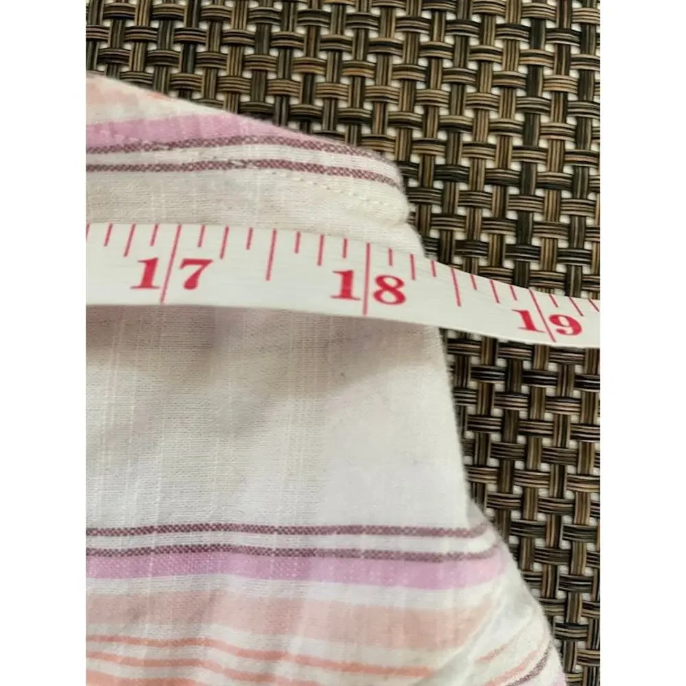 Striped Pajama Set Womens Size Large Tank Top and Wide Leg Pants‎ Cotton Set